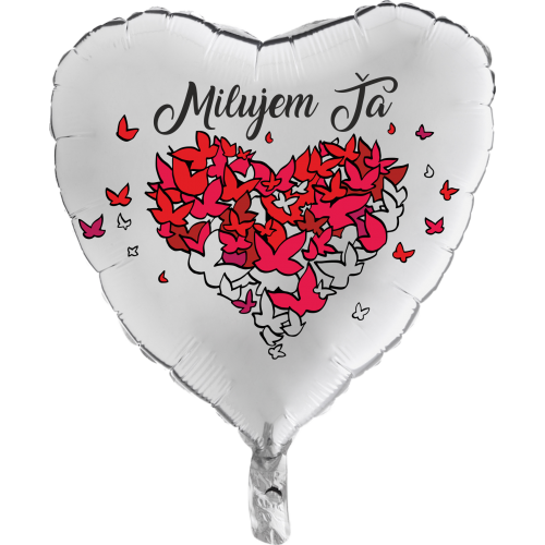 Balón Milujem Ťa strieborný - Valentínske balóny
