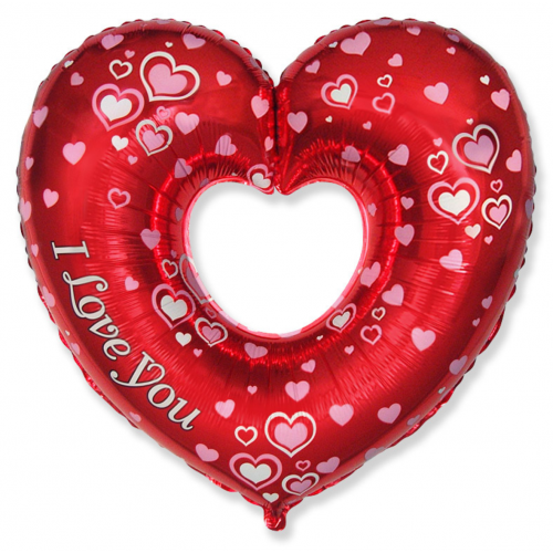 Balón Srdce I LOVE s otvorom - Valentínske balóny