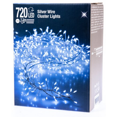 Drôt strieborný 720 Micro LED studená biela - Vianočné osvetlenie