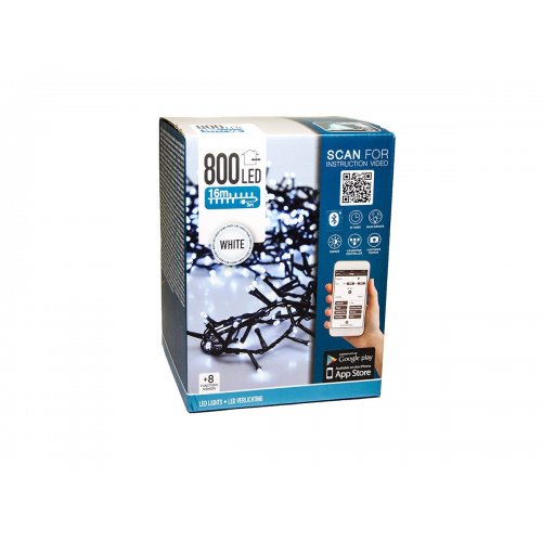 Vianočná svetelná reťaz 800 LED 16m teplá biela - Vianočné osvetlenie