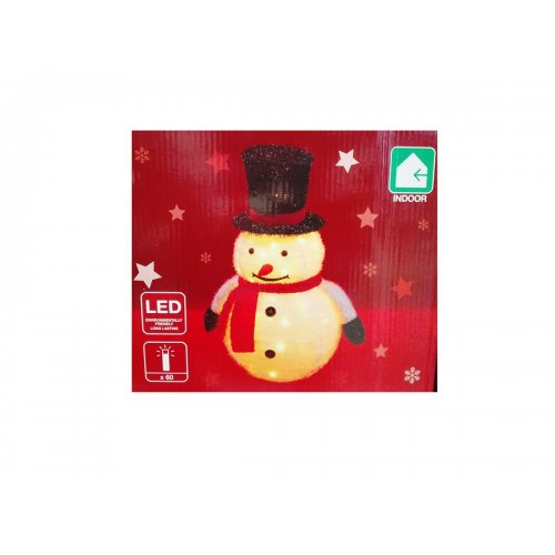 Vianočný svietiaci Snehuliak 60 LED 3D 71cm