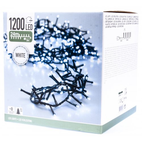 Svetelná reťaz 1200 LED studená biela
