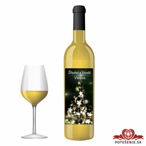 Vianočné darčekové víno, vianočný zlatý stromček