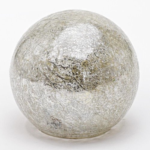 Guľa strieb . popraskaná sklo LED 15cm - Vianočné osvetlenie