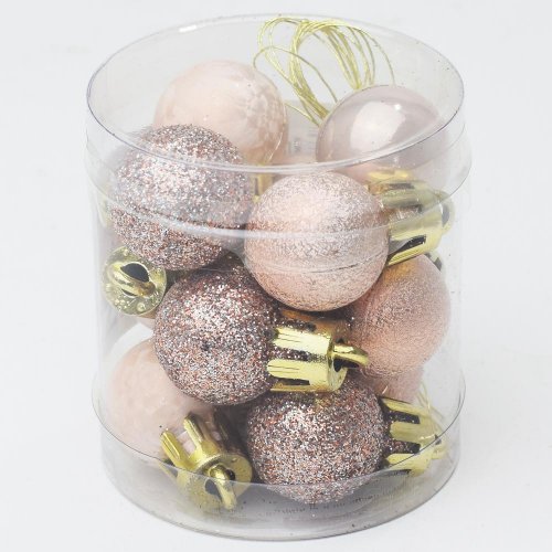 Gule vianočné 2cm 12ks champagne