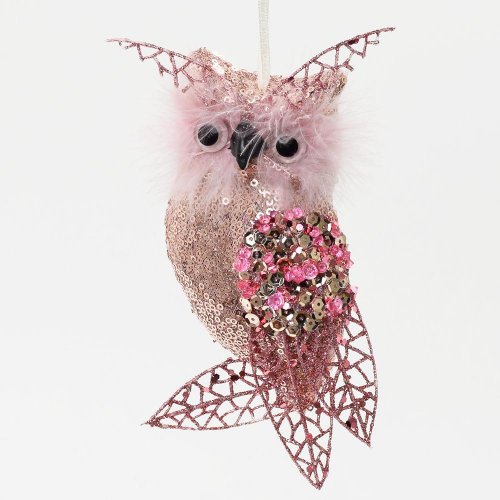 Sova ružová - Vianočné dekorácie a ozdoby