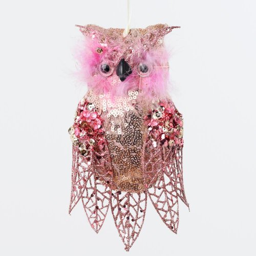 Sova ružová 20cm