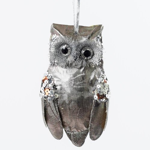 Sova tmavá šedá 16cm