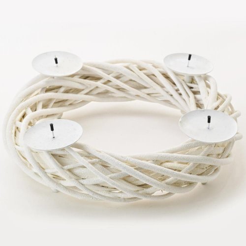 Veniec biely glitter 35x9cm advent