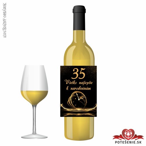 Narodeninové víno, číslo 35, motív 098 - Narodeninové víno s číslom