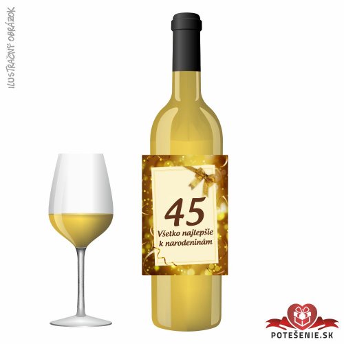 Narodeninové víno, číslo 45, motív 112 - Narodeninové víno s číslom