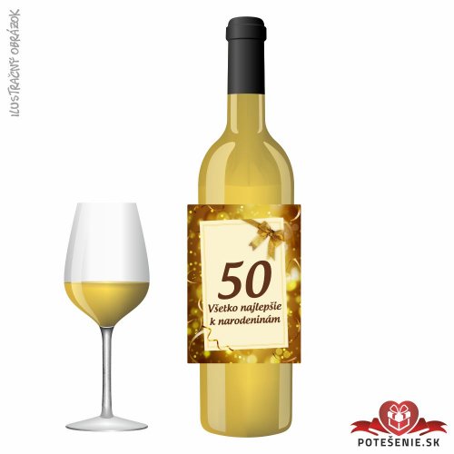 Narodeninové víno, číslo 50, motív 119 - Narodeninové víno s číslom