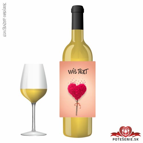 Valentínske darčekové víno, motív V070