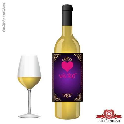 Valentínske darčekové víno, motív V060