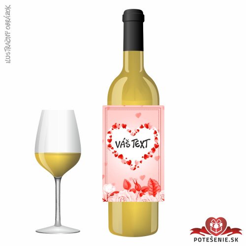 Valentínske darčekové víno, motív V056