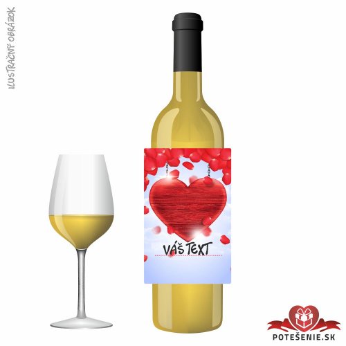 Valentínske darčekové víno, motív V055