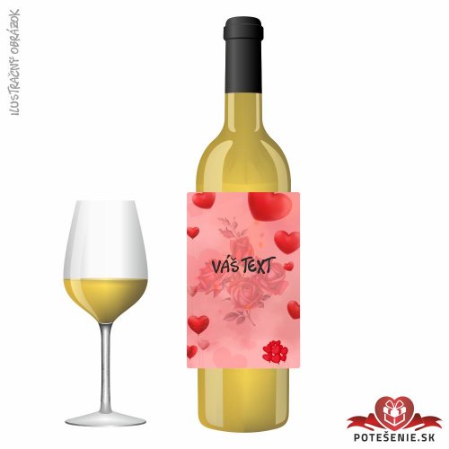 Valentínske darčekové víno, motív V040