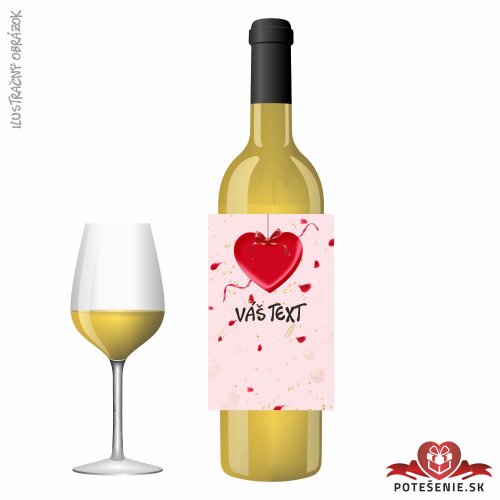 Valentínske darčekové víno, motív V038