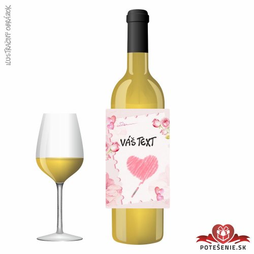 Valentínske darčekové víno, motív V034