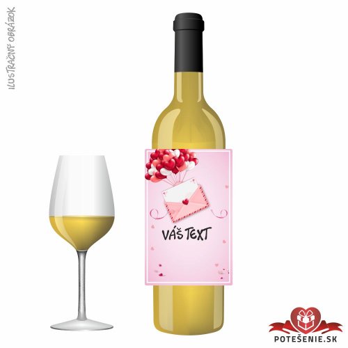 Valentínske darčekové víno, motív V029