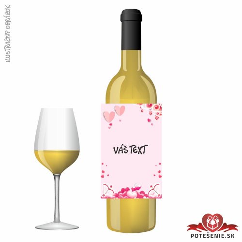 Valentínske darčekové víno, motív V027