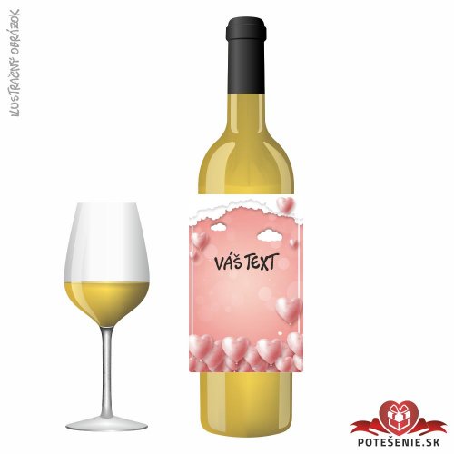 Valentínske darčekové víno, motív V019