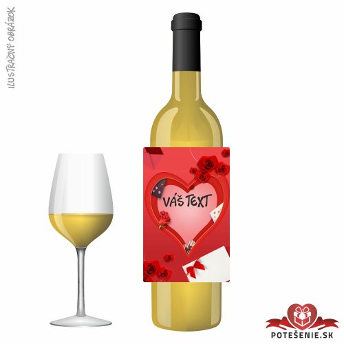 Valentínske darčekové víno, motív V020