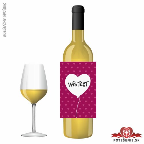 Valentínske darčekové víno, motív V017