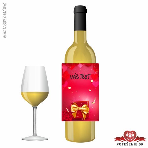 Valentínske darčekové víno, motív V018