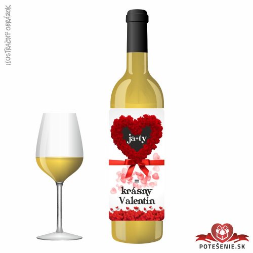 Valentínske darčekové víno, motív V012