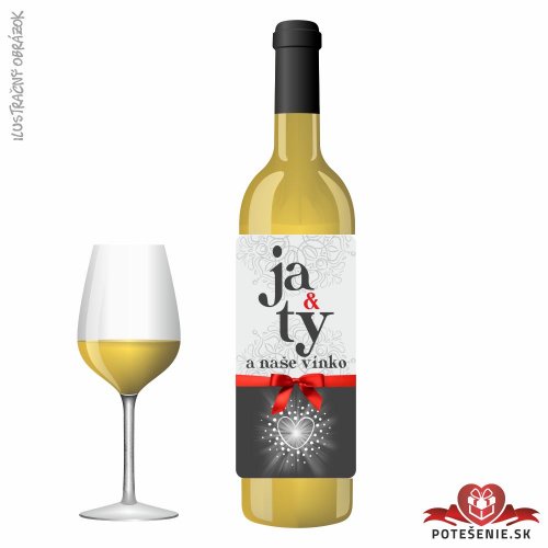 Valentínske darčekové víno, motív V008