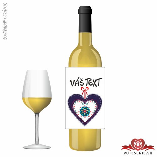 Valentínske darčekové víno, motív V078