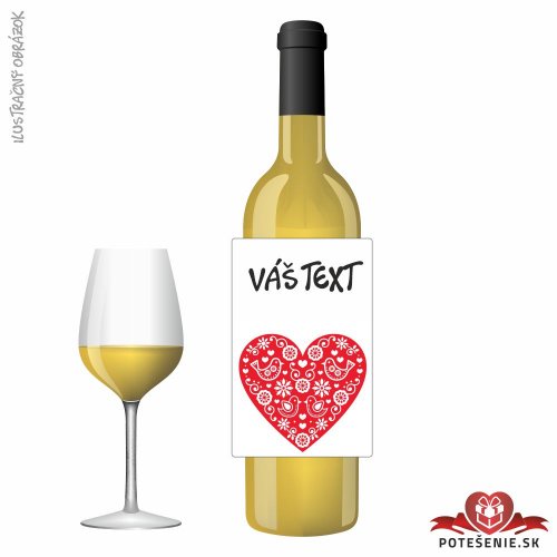 Valentínske darčekové víno, motív V083