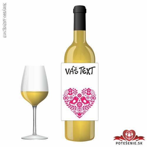 Valentínske darčekové víno, motív V084