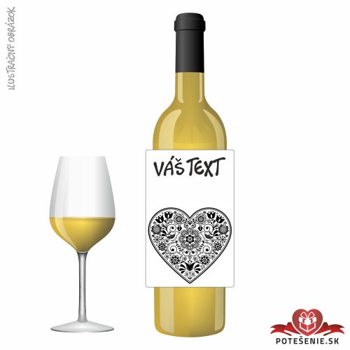 Valentínske darčekové víno, motív V089