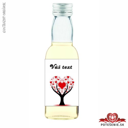 Svadobné mini fľaštičky pre hostí, strom lásky - Svadobné fľaštičky malé