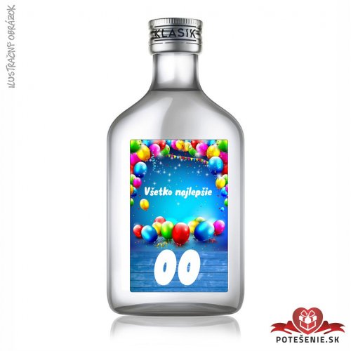 Narodeninová fľaštička alkoholu s číslom, motív 19