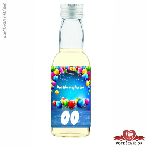 Narodeninová minifľaštička alkoholu s číslom, motív 17 - Fľaštičky s číslom malé