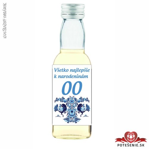 Narodeninová minifľaštička alkoholu s číslom, motív 22