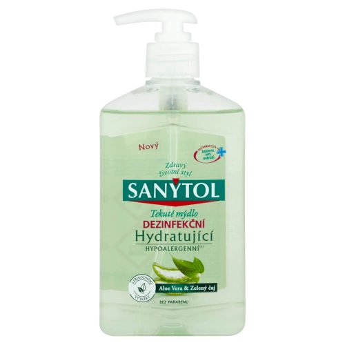 SANYTOL dezinfekčné mydlo na ruky zelený čaj & aloe vera 250ML - SANYTOL