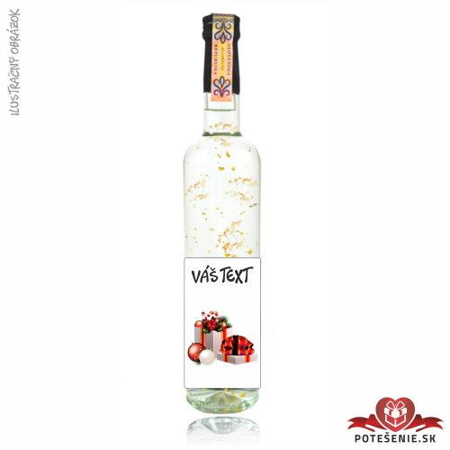 Vianočná vodka / borovička so zlatom, motív V014 - Vianočný alkohol