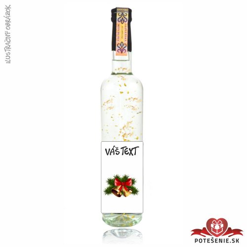 Vianočná vodka / borovička so zlatom, motív V017 - Vianočný alkohol