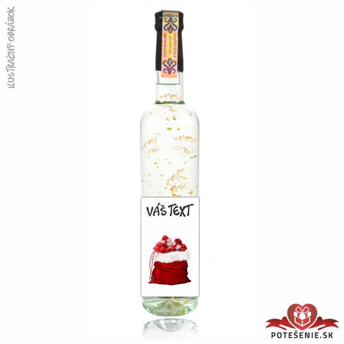 Vianočná vodka / borovička so zlatom, motív V023