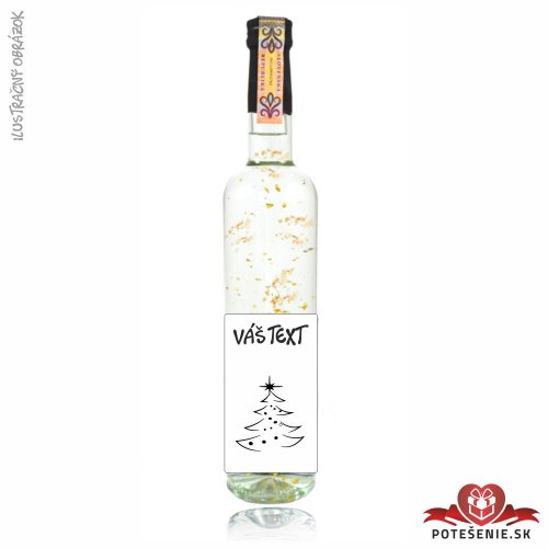 Vianočná vodka / borovička so zlatom, motív V025 - Vianočný alkohol