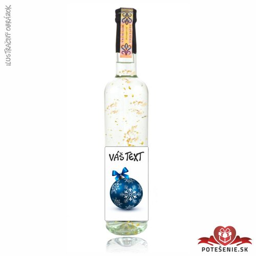 Vianočná vodka / borovička so zlatom, motív V027 - Vianočný alkohol