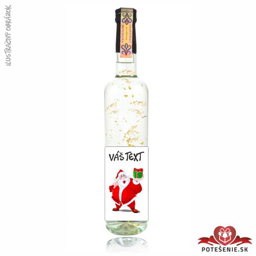 Vianočná vodka / borovička so zlatom, motív V028 - Vianočný alkohol