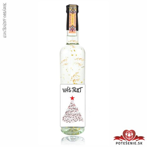 Vianočná vodka / borovička so zlatom, motív V084 - Vianoce