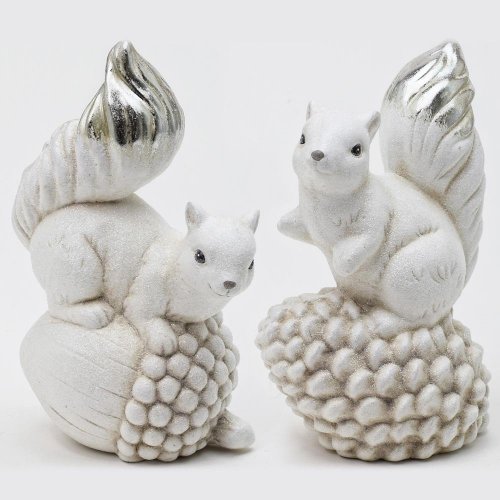 Veverička zasnež . mix keramika 14,8x11x22cm - Vianočné dekorácie