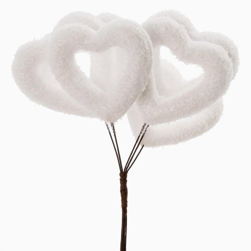 Zápich biele srdiečka zamrz . 15cm