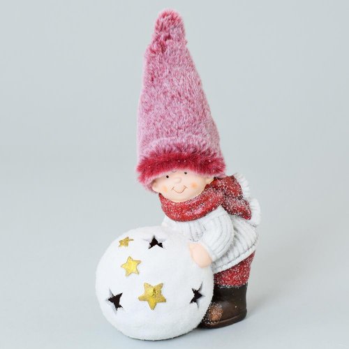 Deti keramika so snehovou guľou LED 15 . 5x10x24cm